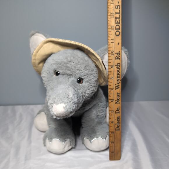 RBI Ron Banafato Inc Elephant Plush Scout Safari Hat Grey Soft Stuffed Animal - Picture 11 of 12